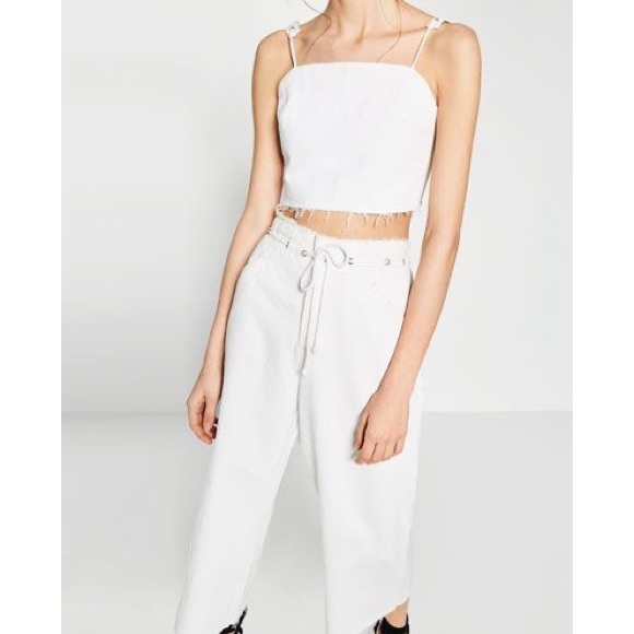 Zara Trf Emma Drawstring Denim Culottes - Picture 3 of 14